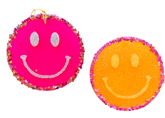 Glitter Smiley Face Freshie