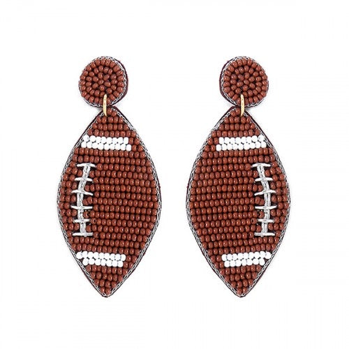 Football Beaded Earrings