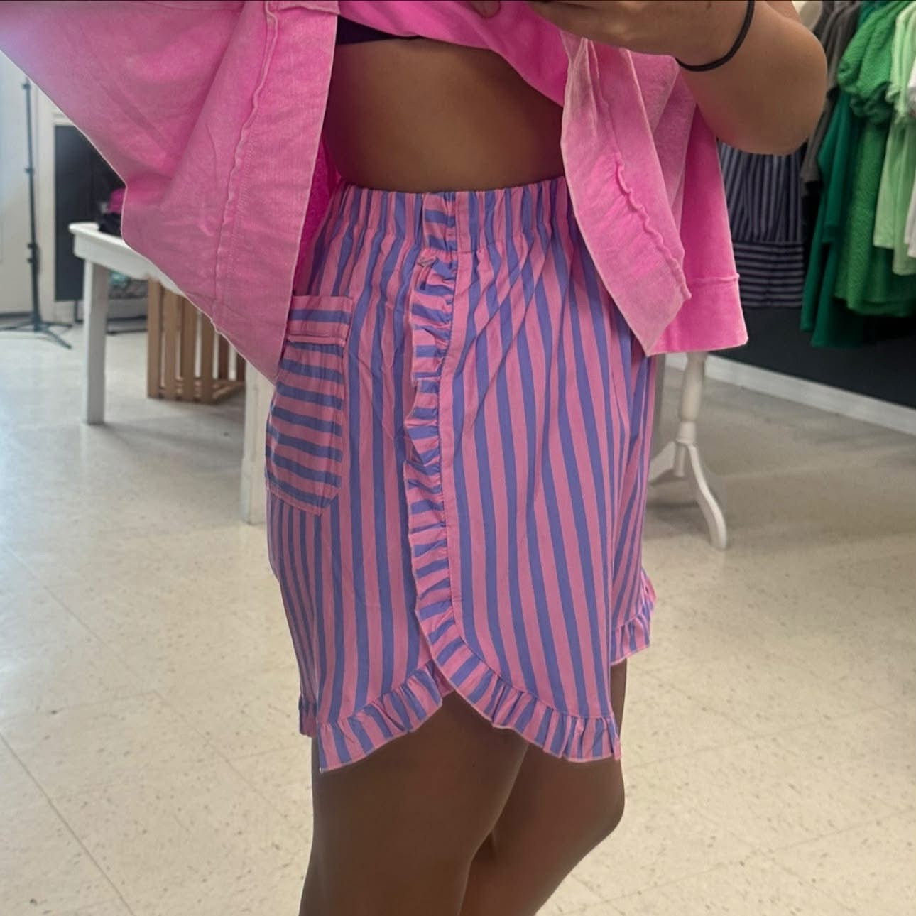 Big Dream Stripped Ruffled Shorts