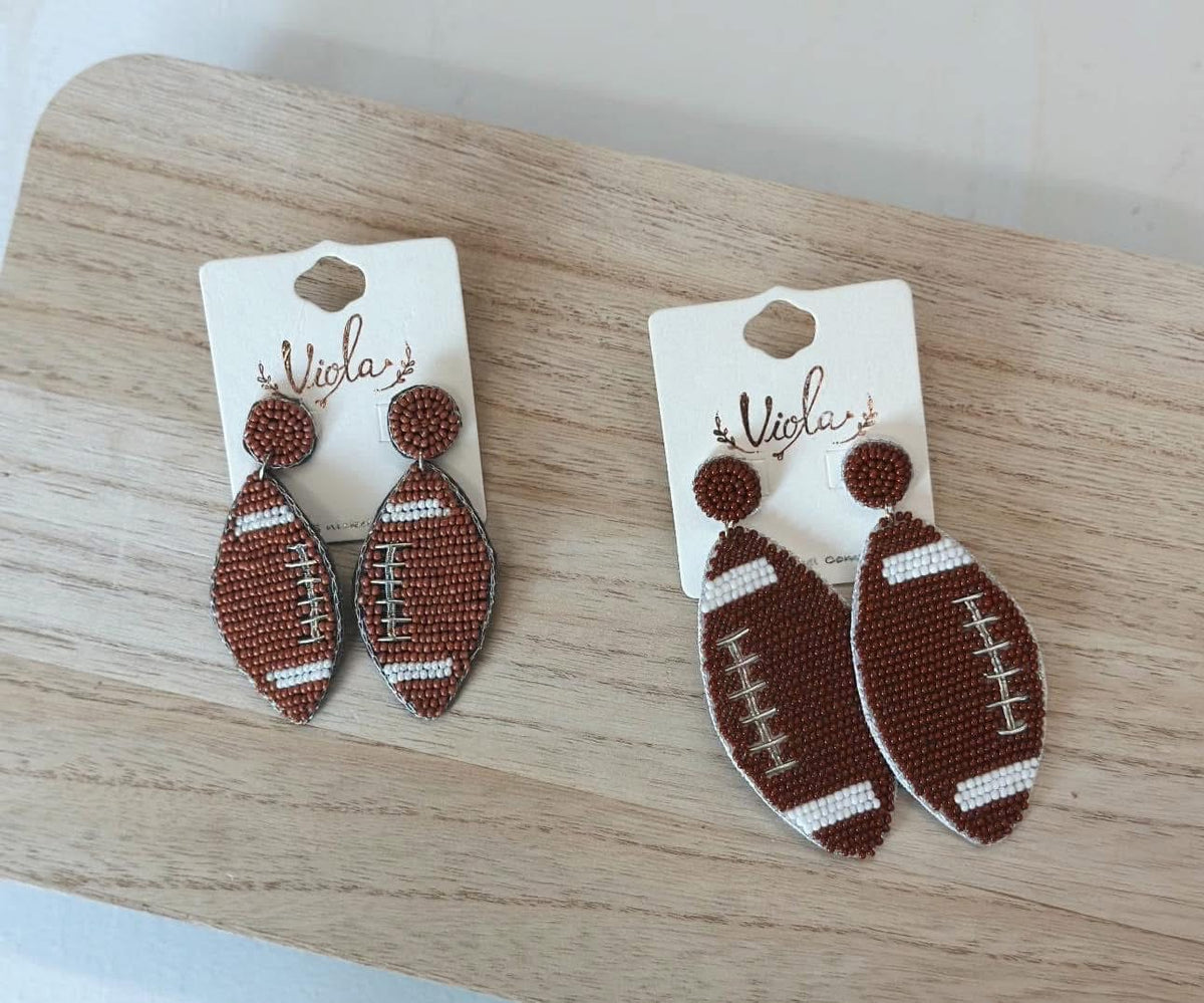 Football Beaded Earrings