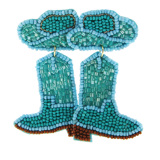 Cowgirl Boots Beaded Earrings