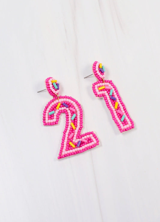 21st Birthday Earrings