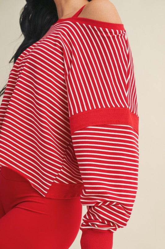 Splitzer Stripe Crew (Cherry)