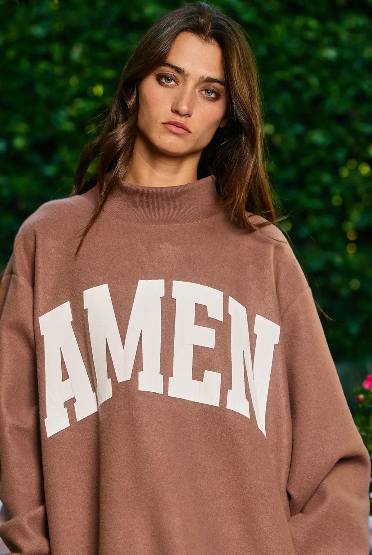 WWJD & AMEN’ Reversible Mock Neck