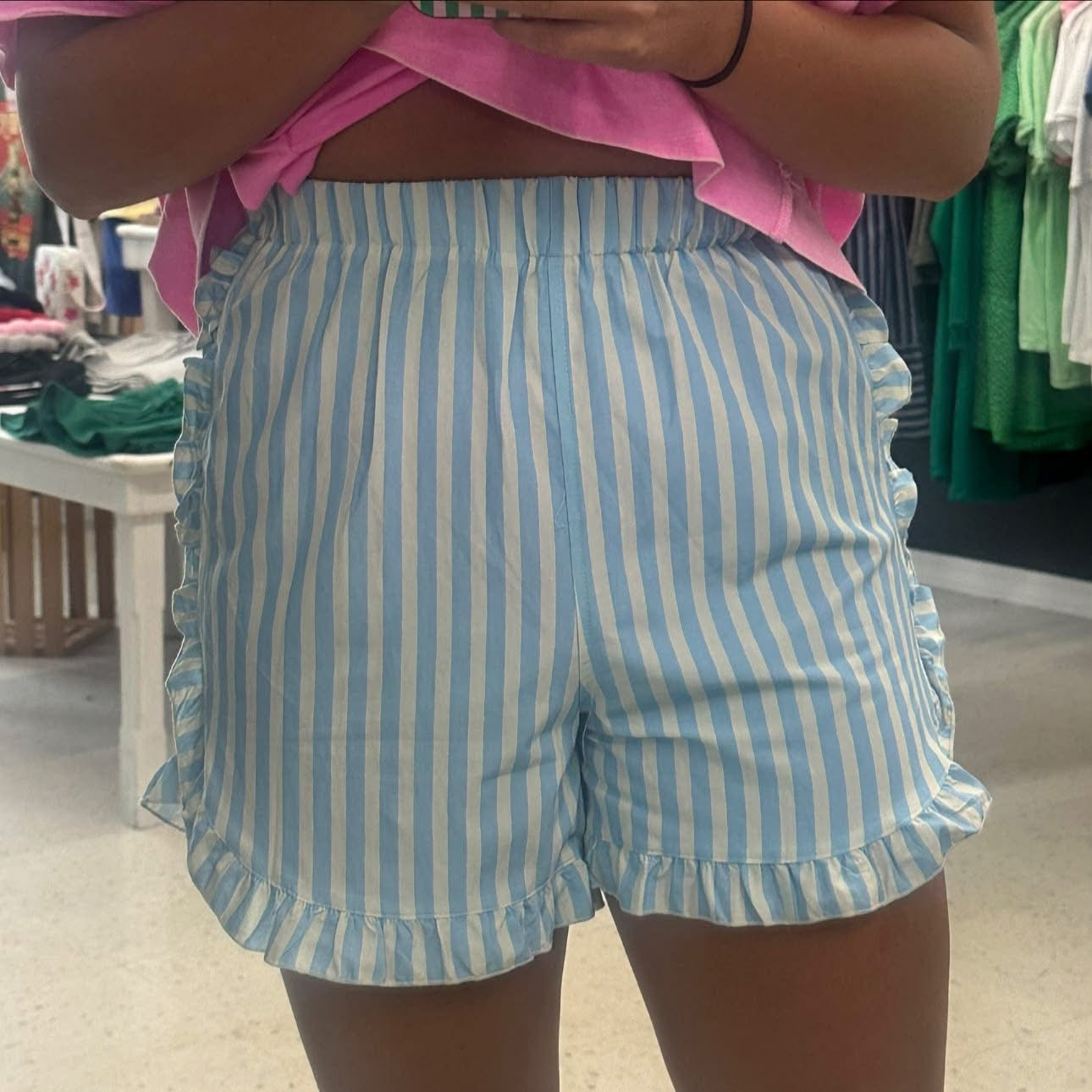 Big Dream Stripped Ruffled Shorts