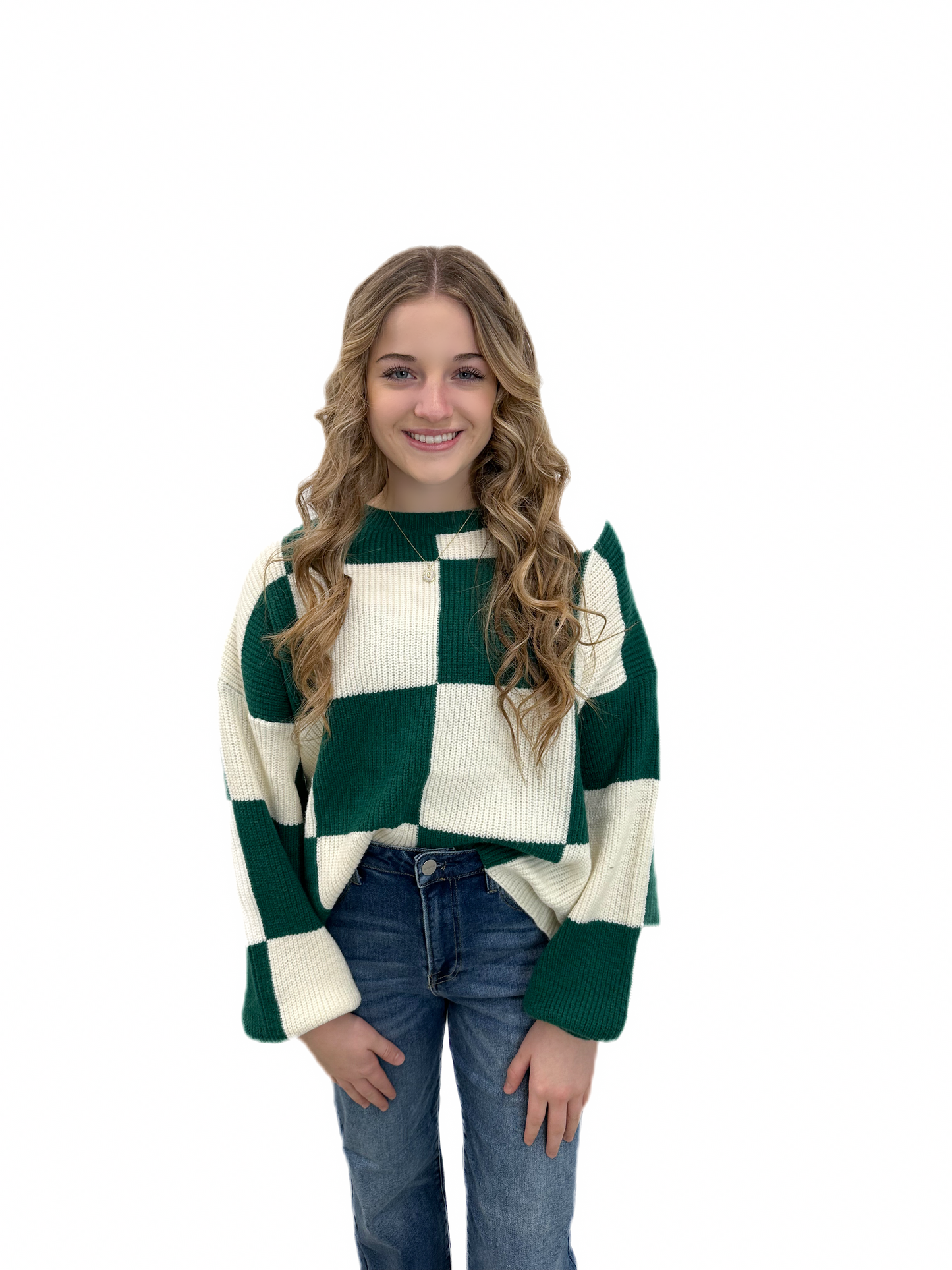 Checkered Green Sweater