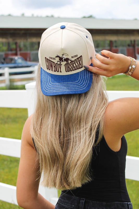 Cowboy Obsessed Embroidered Trucker Hat