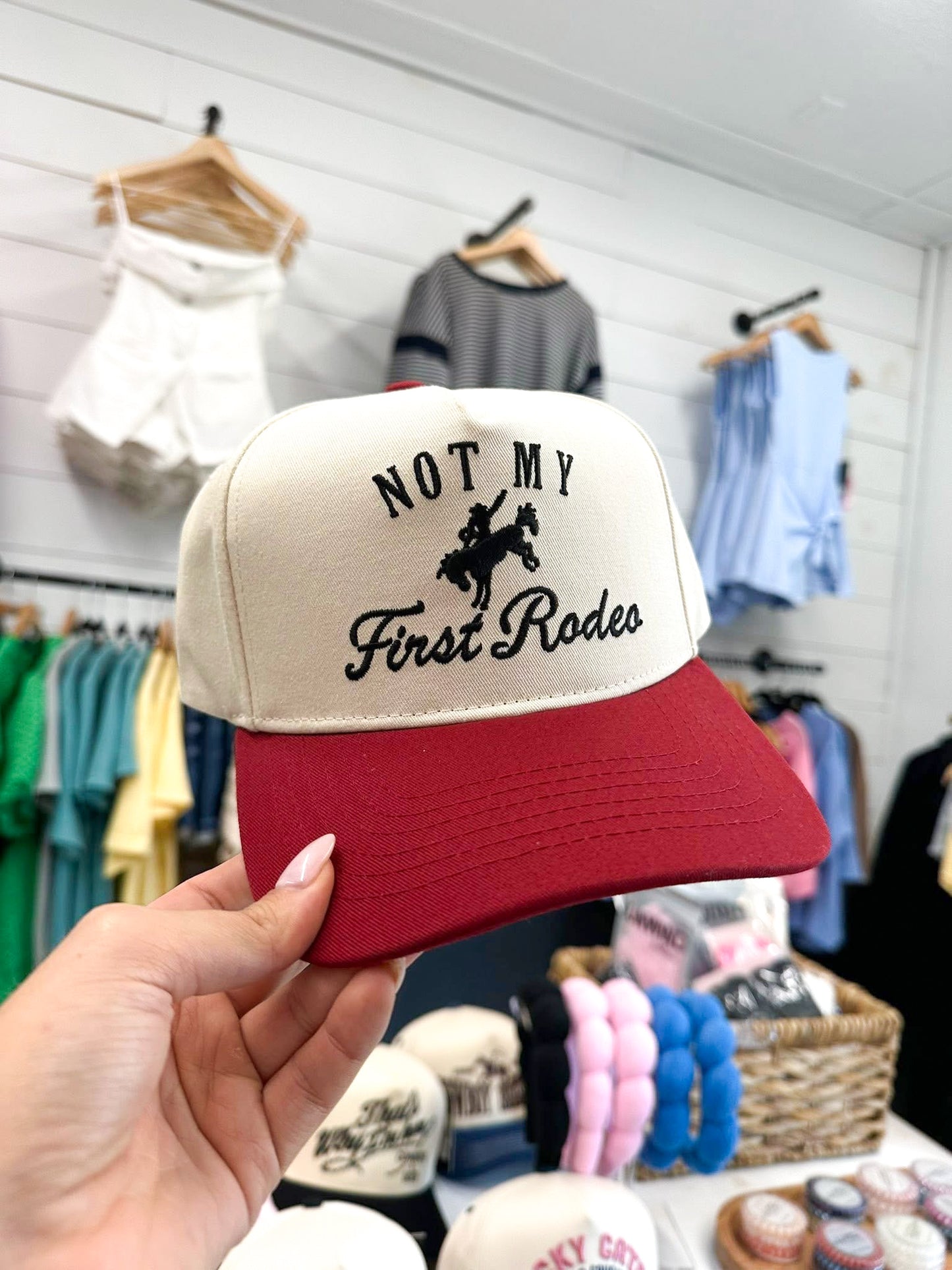 Not My First Rodeo Embroidered Trucker Hat